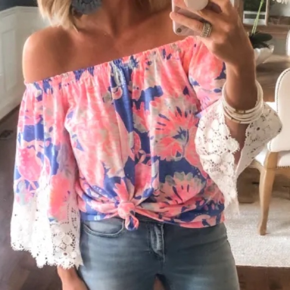 Lilly Pulitzer Zaylee off the shoulder top Large